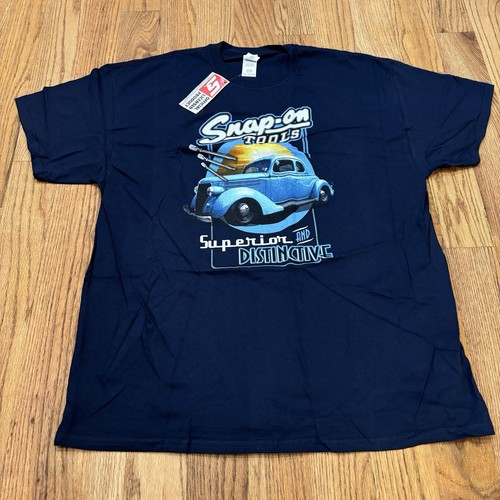 Snap On Tools Superior And Distinctive VTG Logo Navy Blue XL T-Shirt NEW NOS NWT