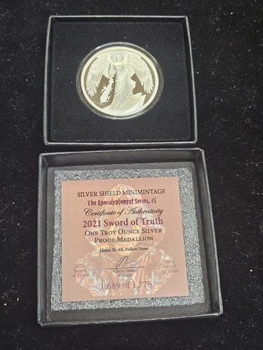 2021 Sword Of Truth 1oz .999 Proof  Silver Shield- Apocalyptomyst Series #1