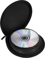 Black 20 Capacity CD/DVD Case Holder Organizer, Portable CD Storage Bag, Small R