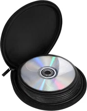 Black 20 Capacity CD/DVD Case Holder Organizer, Portable CD Storage Bag, Small R