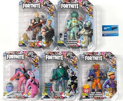 Lot of 6: Fortnite 5 Legendary 6'' Figure + Codes (Leviathan, Beef Boss, Jonesy