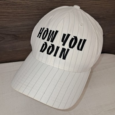How You Doin' Friends Hat Adjustable White Pinstriped L/XL TV Show Sitcom