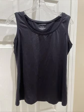 DANA BUCHMAN women SZ S sleeveless Pretty Black Stretch flowing Top Tank