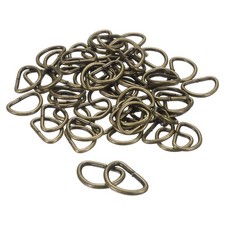 100pcs D Ring 3/8" 10mm Metal Electroplate D-Shape Buckle Clips, Bronze