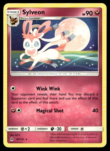 NM Sylveon [SM - Forbidden Light 87/131] Rare Pokemon TCG