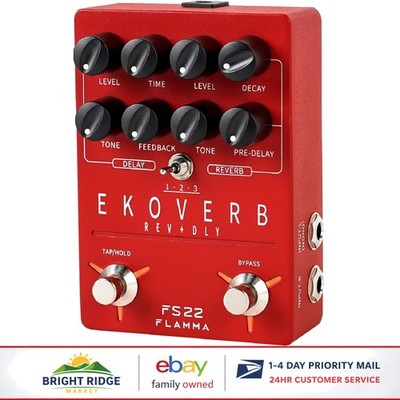 Stereo Delay Reverb Combo Effects Pedal with Tap Tempo and Freeze Function