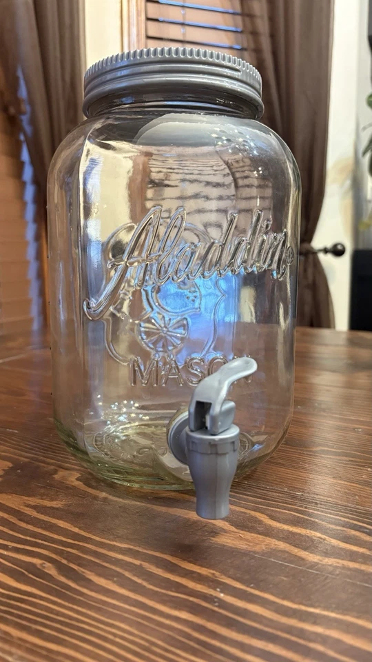 Dispensador de bebidas de vidrio Aladdin MASON TARRO con tapa y caño Foto 3 de 4