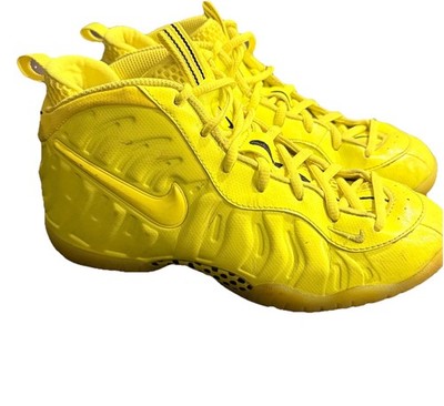 Nike Little Posite Pro Shoes Youth Size 3Y Volt Foamposite Sneakers 644792- 700
