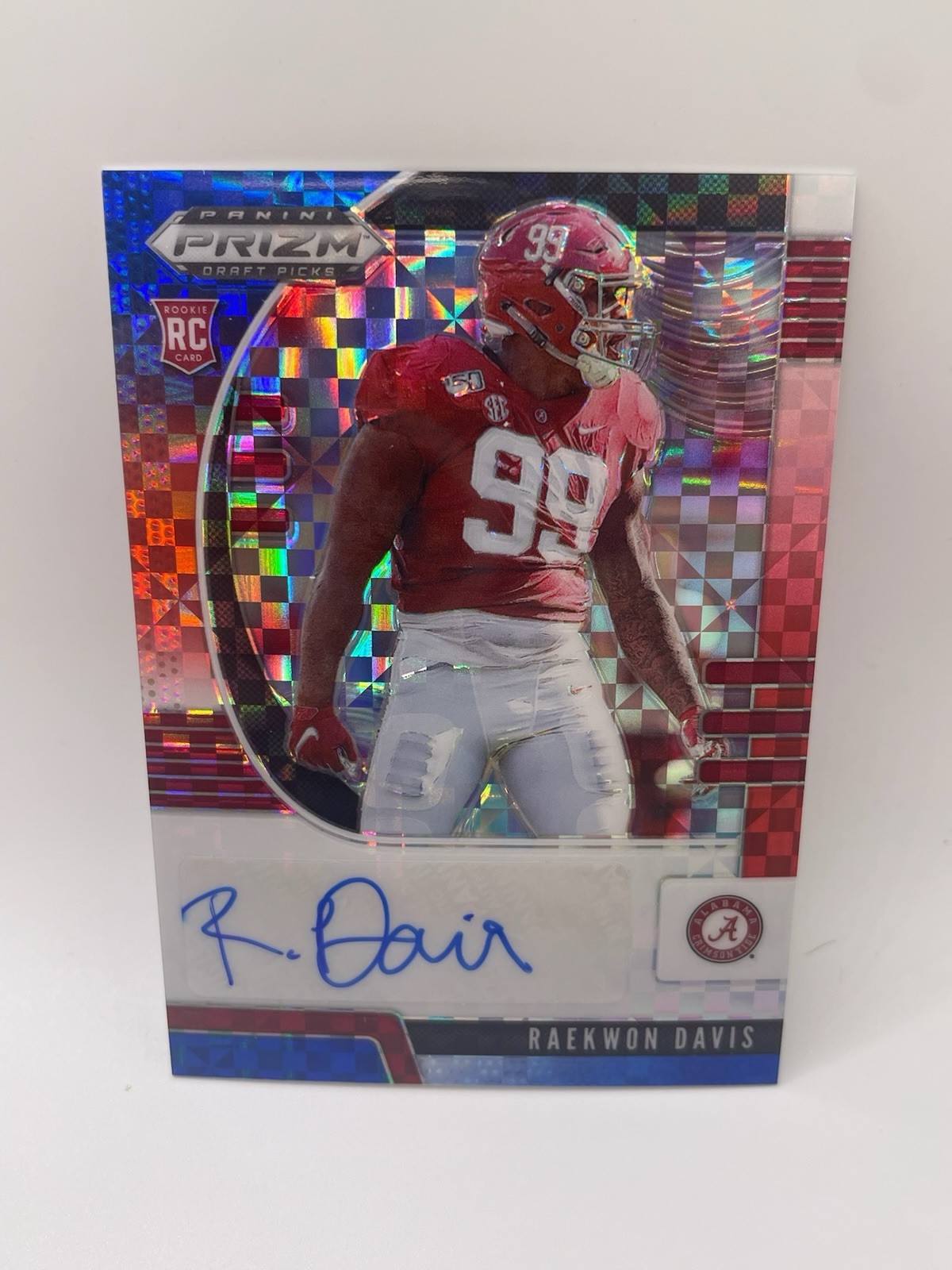 Raekwon Davis Panini Prizm Draft Picks #165 Autograph-Red/White/Blue