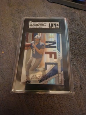 2009 Absolute Matthew Stafford Rookie Premiere Materials Auto /299 SGC 9/10