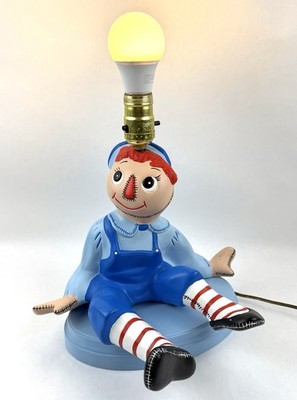 Holland Mold Painted Plaster Raggedy Andy 12 Inch Table/ Night Stand Lamp Works