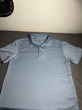 Saddlebred Men's Short Sleeve Polo Size Large Light Blue Golf Shirt