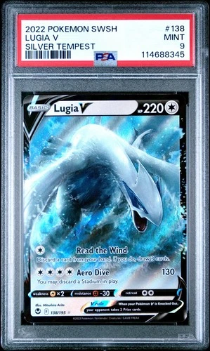 2022 POKEMON SWORD & SHIELD SILVER TEMPEST #138 LUGIA V PSA 9