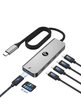 10Gbps USB C Hub，5 Ports USB 3.2 Gen 2 Splitter with 100W Power Delivery，Alum...