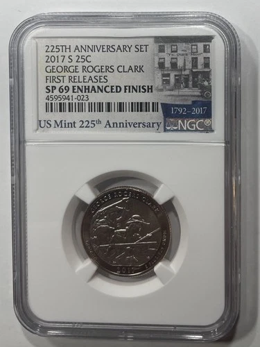 2017-S  25 C  GEORGE CLARK  NGC SP69 Enhanced ,1st Release 225th Anniversary Set