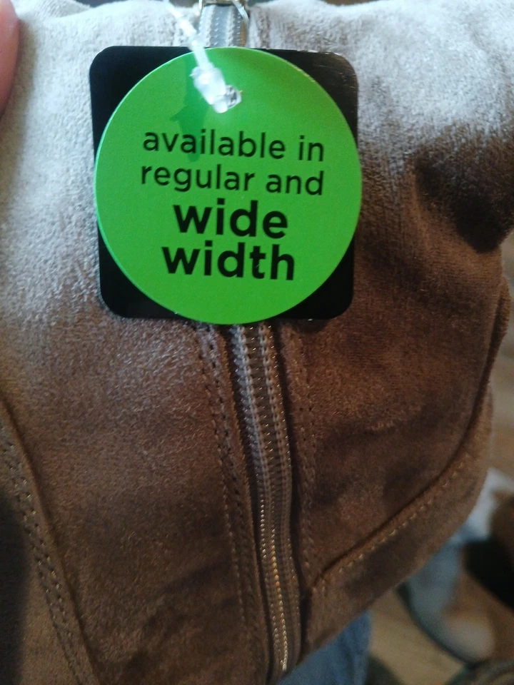 Liz Claiborne над колена ботинки 8w серо-коричневый 1/4 молнии 2,5 каблук новый читать - Изображение 4 из 4