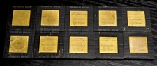 10 vintage BGA GOLD PLATED TOP scrap chips OLD SUN IC FLAT PACKS corner recovery