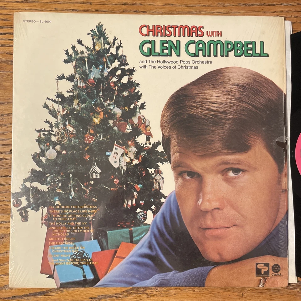 Christmas With Glen Campbell LP Capitol Stereo Holiday + Shrink M-/M-!!!! Foto 2 de 4