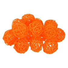 14Pcs Wicker Rattan Balls, 2 in Dia Rattan Decorative Balls, Orange