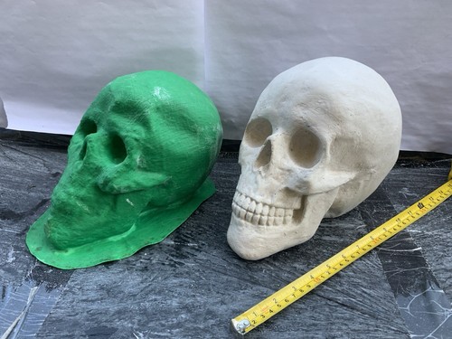 LATEX RUBBER MOLD + Fiberglass Casing Large Skull YKM-L5100 H:8”xW:6”xD:9” - Picture 3 of 10