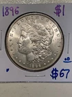 1896 $1 Morgan Dollar -FREE SHIPPING-