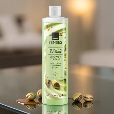 Avon Senses UNISEX PISTACHIO PASSION Duschcreme Pflege Schaum Pistazie & Caramel