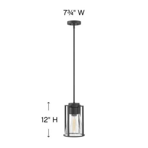 Hinkley Lighting 63307-CL Refinery 1 Light 7-3/4"W Mini Pendant - Black - Picture 4 of 4