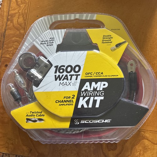 Scosche 1600 Watt Max AMP WIRING KIT FOR 2 Channel Amps Twisted Cable