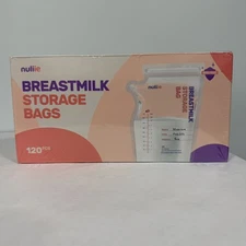 Nuliie Breastmilk Storage Bags - Clear, 120 food grade bags