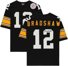 Terry Bradshaw Pittsburgh Steelers Signed Black Mitchell & Ness Auth Jersey