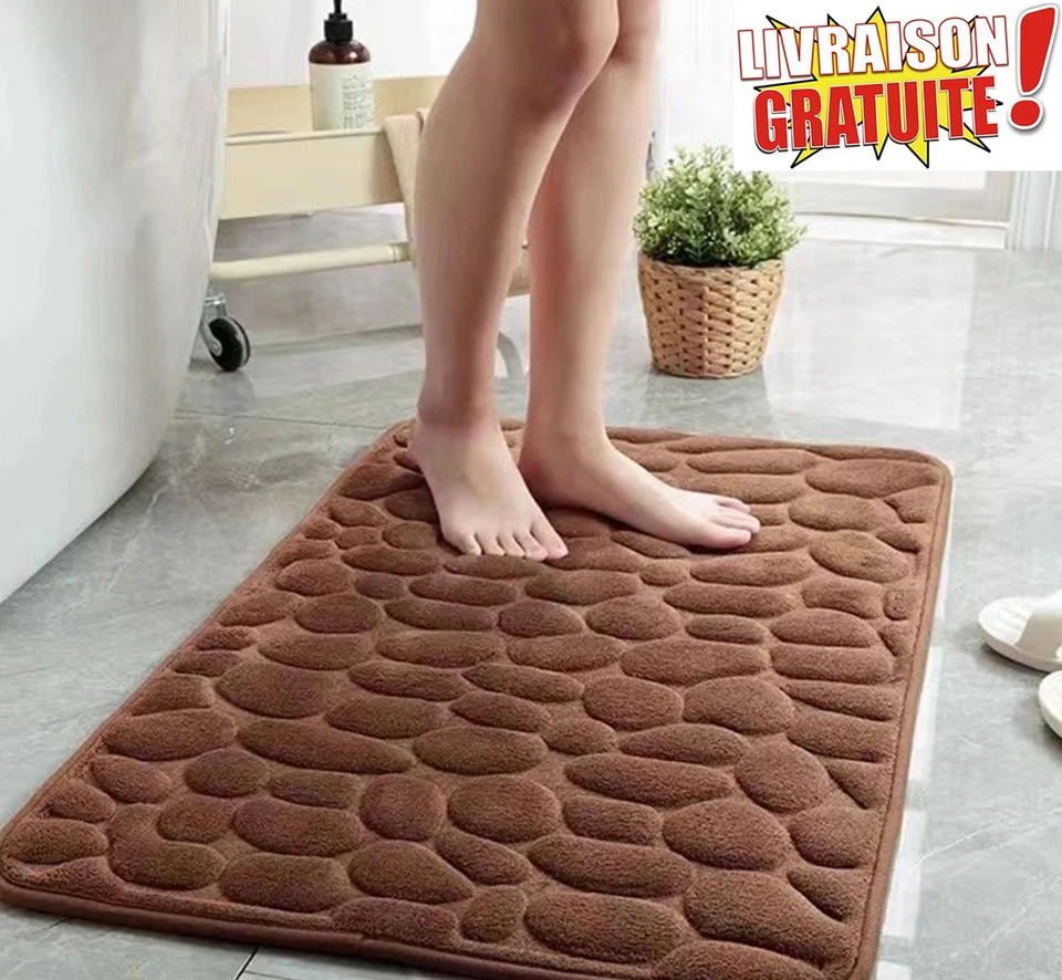 Tapis de Bain Antidérapant 40 x 60 cm Mousse à Mémoire de Forme, Ultra Doux & Ab