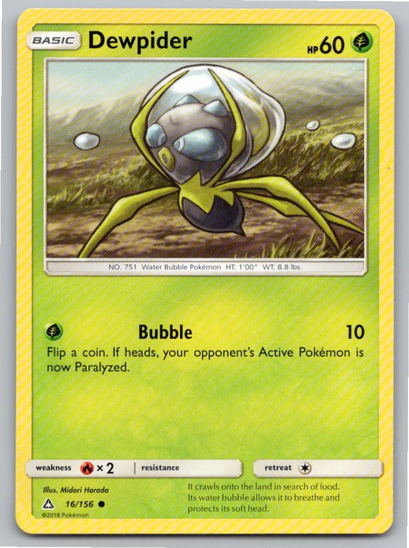 2018 POKEMON DEWPIDER ULTRA PRISM 16/156 C NM A91969 FREE S&H