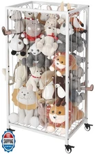Ardier Stuffed Animal Storage Organizer with Wheels, Stuffed Animal Zoo Shelf
