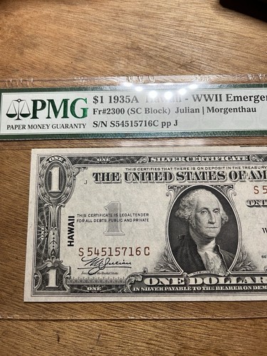 1935A $1 PMG 64 EPQ Choice UNC ~ HAWAII WWII Emergency Issue Silver Certificate - Picture 4 of 4