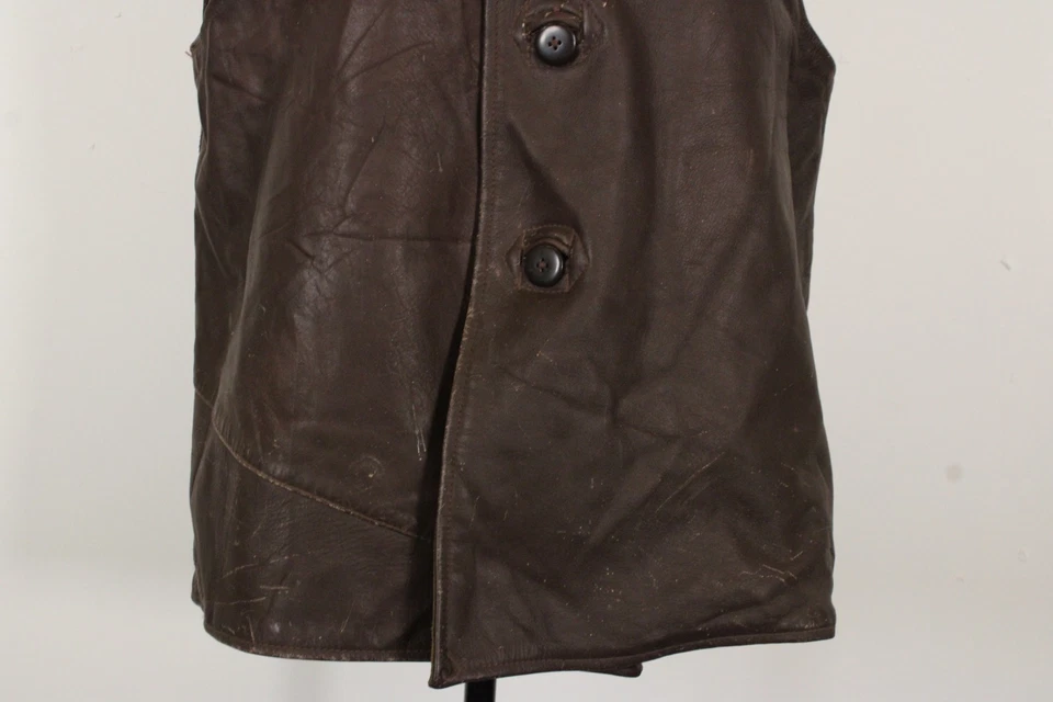 CWCW WW2 British Military Issue Leather Jerkin Vest Mens 38-40" Reenactment 40s - Image 3 of 4