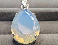 Certified Lab created White Welo Opal Pear Cut 73-74 Ct Pendant Locket