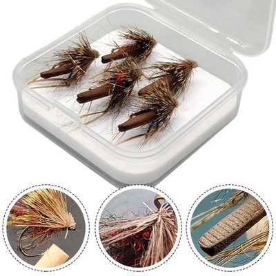 5pcs Fly Fishing Bait Dry Fly Hook Lure For Trout Bass Salmon Fishing With Box