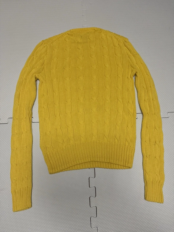 Suéter Polo Ralph Lauren Mujer Tejido con Cable Talla Pequeña Amarillo Nuevo sin Etiquetas Envío Gratis Foto 2 de 4