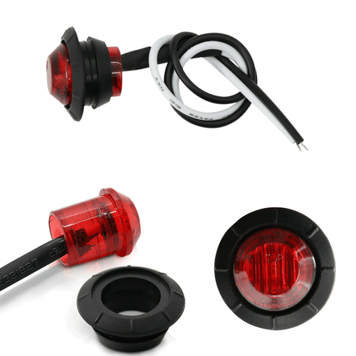 20 PIEZAS 3/4" 12V Luces LED para Camión Remolque Redondo Lateral Bala Luz Ámbar Rojo - Imagen 7 de 11