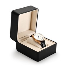 Black Premium PU Leather Watch Gift Box Single Watch Storage Case with Remova...