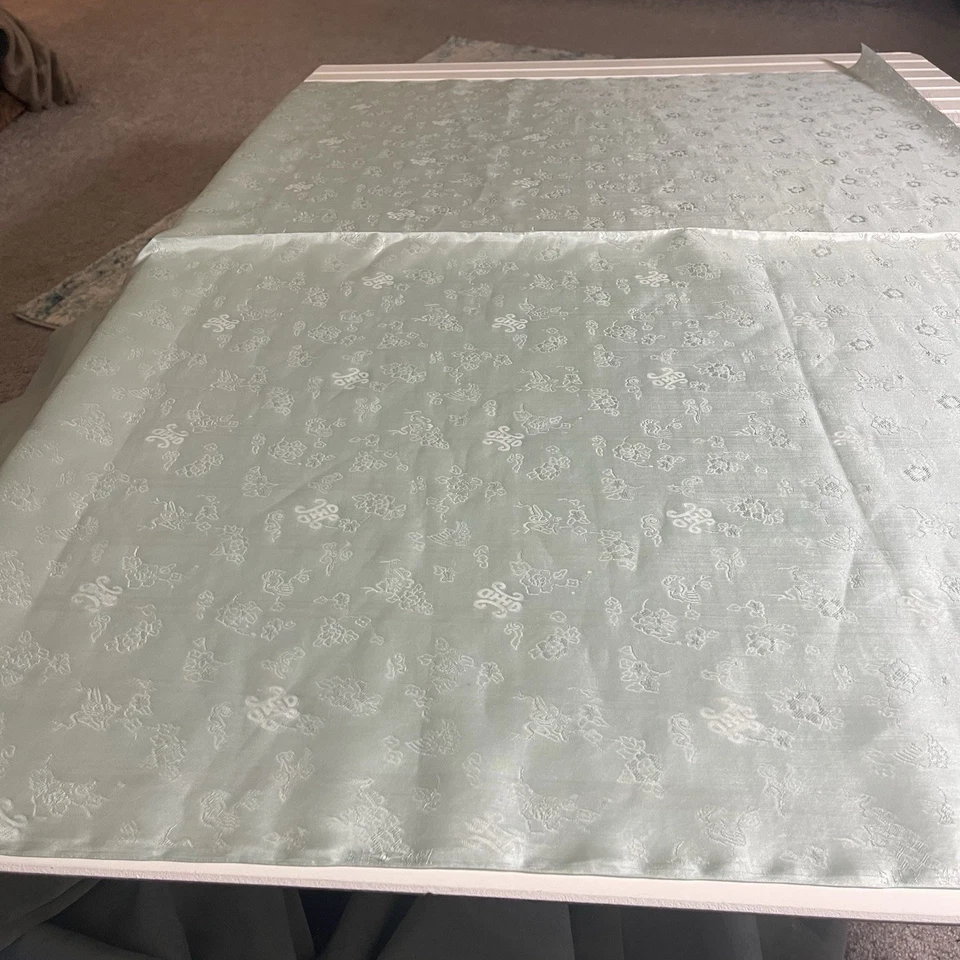 Silk Fabric Light Blue-Green 5 Yards Fabric 43” Width 180 Inches Long X 43 Wide - Image 4 of 4