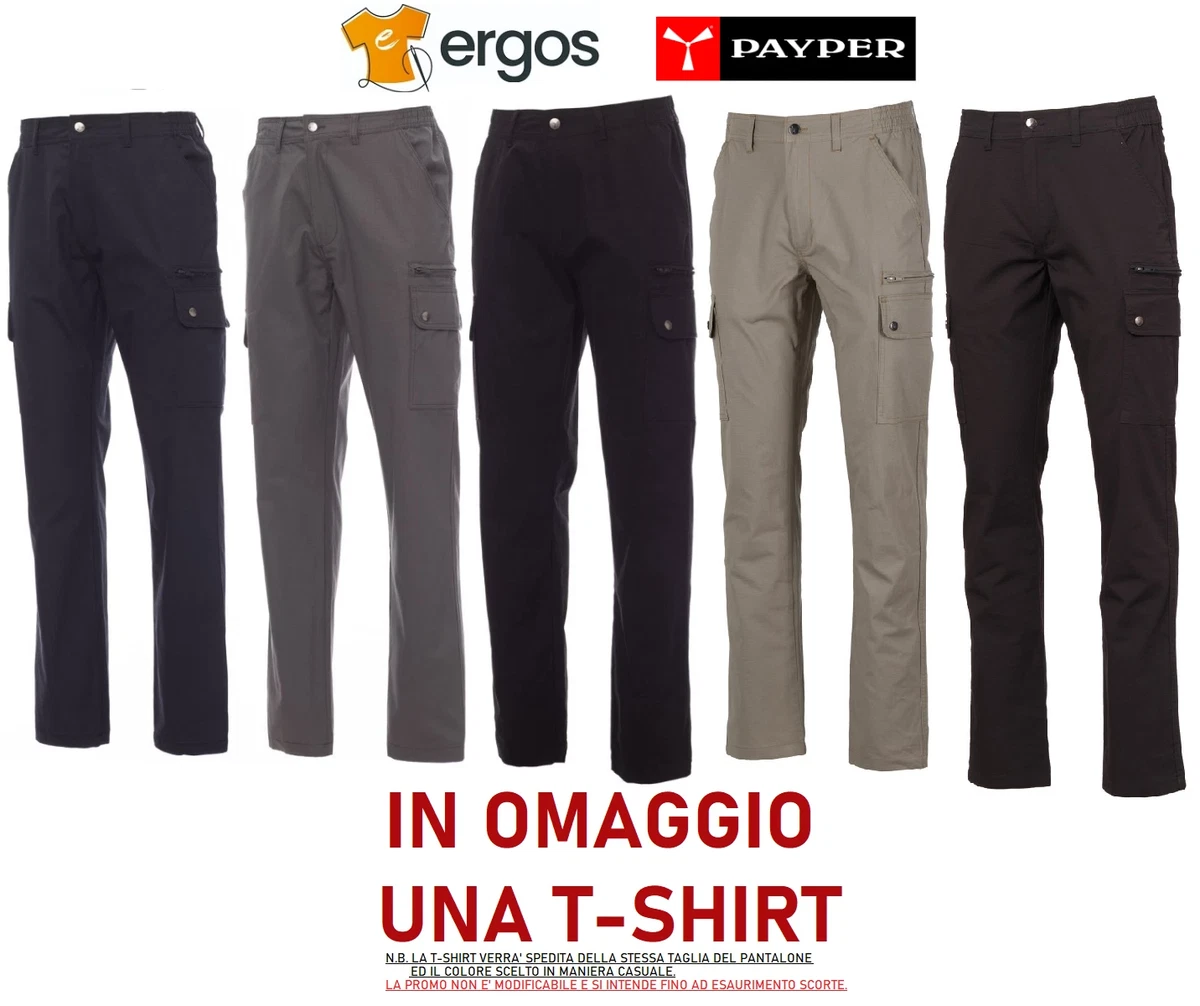 PAYPER Pantalone Uomo Forest Stretch (54 - Smoke) Anche con Ricamo E Stampa