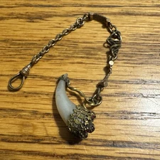 Antique Vintage Victorian Pocket Watch Fob With Chain Gf Rare Cornucopia Estate