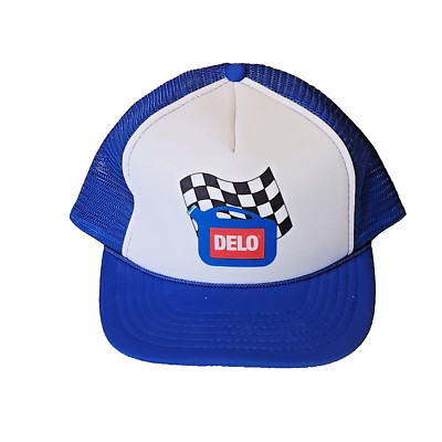 VTG 90s Chevron Delo Motor Oil Mesh Snapback Trucker Hat Cap Dad Authentic USA