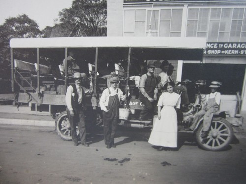 Fresno CA Antique Cabinet Photo Pacific Motor Car Company Bus Kern St 1911 - Picture 3 of 7