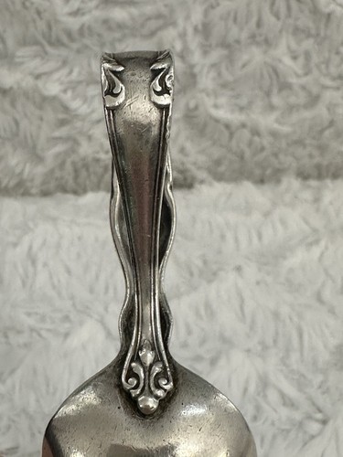 ESTATE STERLING REED & BARTON CAT & RIBBON CURVED BABY SPOON-3 5/8"-RARE-1894-E - Picture 5 of 6
