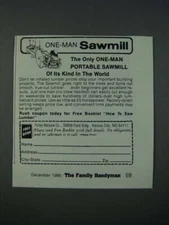 1986 Foley-Belsaw One-Man Portable Sawmill Ad