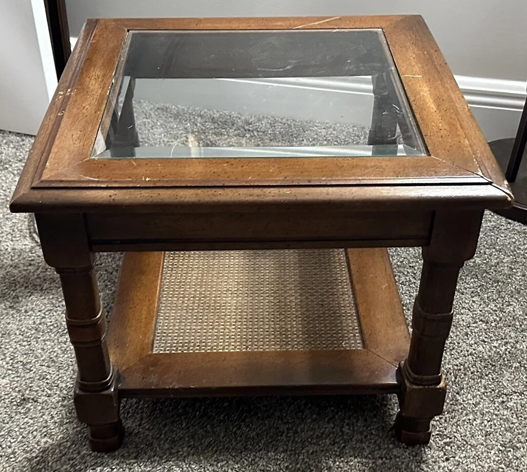 Glass top side table square online