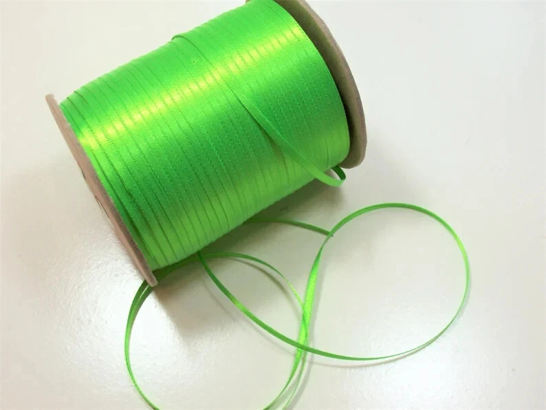 Schiff Neon Green Double-Face Satin Ribbon 1/8 inch wide x 50 yards B17 - Image 2 of 3