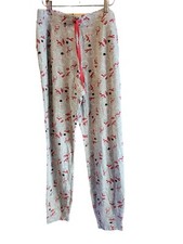 Tabitha Webb Snowman Christmas Pajama Pants L Womens Grey Red Pull On Cuffed